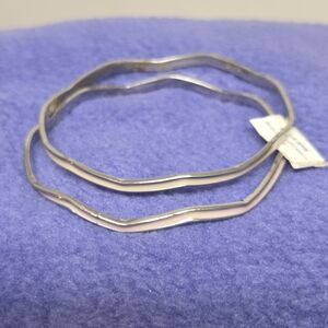 GANZ Silver Wavy Bracelet Duo